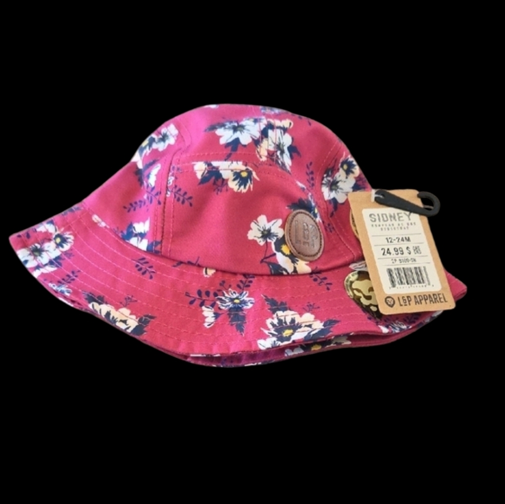 L&P Size 12-24 Months NEW Baby Girl Pink Floral Bucket Hat